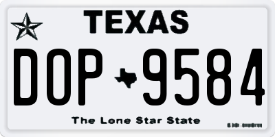 TX license plate DOP9584