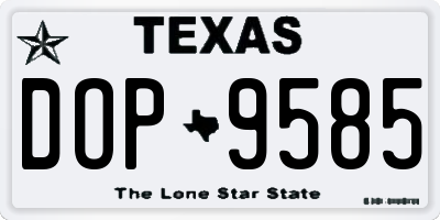 TX license plate DOP9585