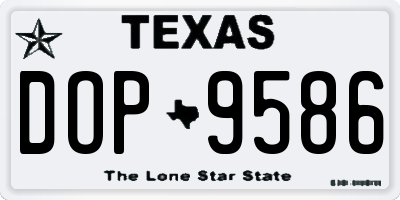 TX license plate DOP9586