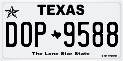 TX license plate DOP9588