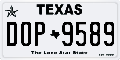 TX license plate DOP9589
