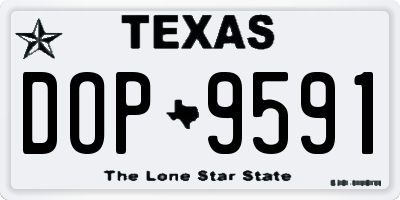 TX license plate DOP9591