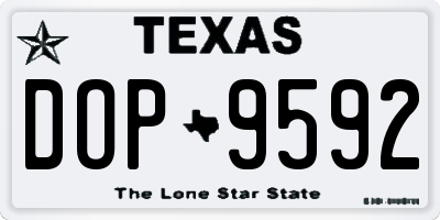 TX license plate DOP9592
