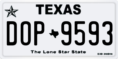 TX license plate DOP9593