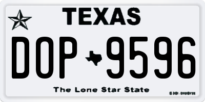 TX license plate DOP9596