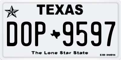 TX license plate DOP9597