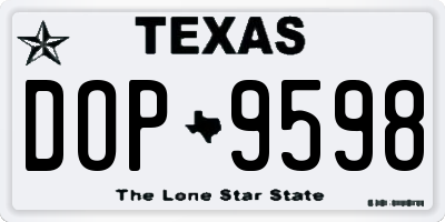 TX license plate DOP9598
