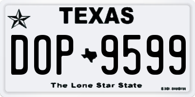 TX license plate DOP9599