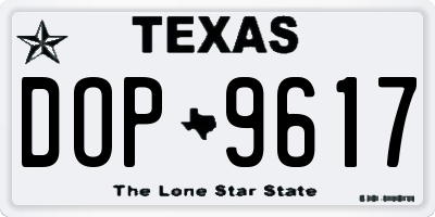 TX license plate DOP9617