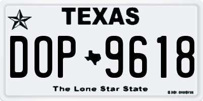 TX license plate DOP9618