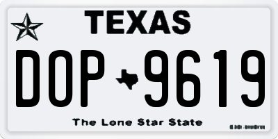 TX license plate DOP9619