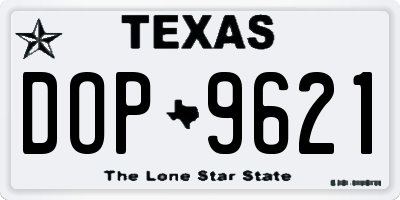 TX license plate DOP9621