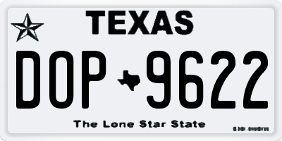 TX license plate DOP9622