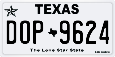 TX license plate DOP9624