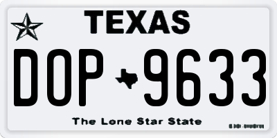 TX license plate DOP9633
