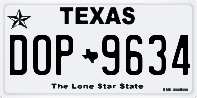 TX license plate DOP9634