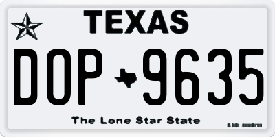 TX license plate DOP9635