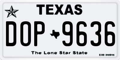 TX license plate DOP9636