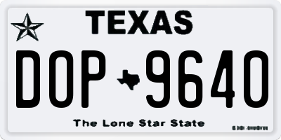TX license plate DOP9640