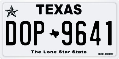 TX license plate DOP9641