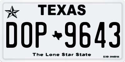 TX license plate DOP9643
