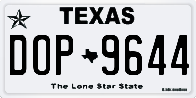 TX license plate DOP9644