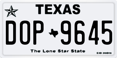 TX license plate DOP9645