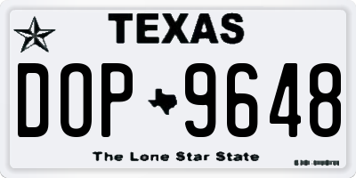 TX license plate DOP9648