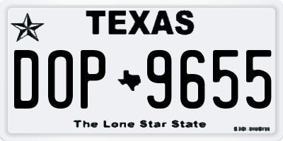 TX license plate DOP9655