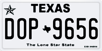 TX license plate DOP9656