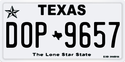 TX license plate DOP9657