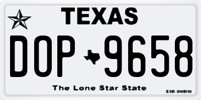 TX license plate DOP9658