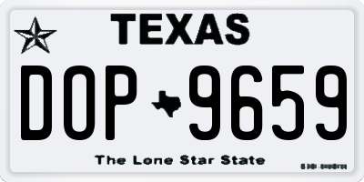 TX license plate DOP9659