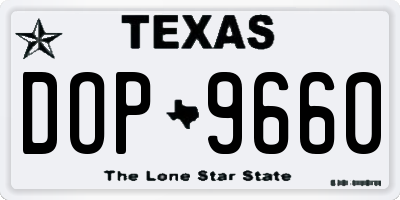 TX license plate DOP9660