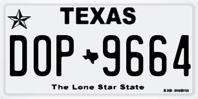 TX license plate DOP9664