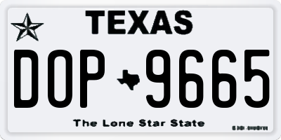 TX license plate DOP9665
