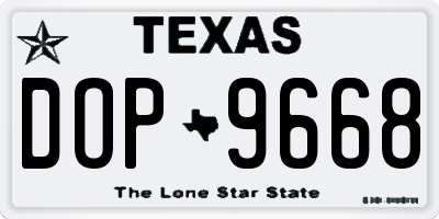 TX license plate DOP9668