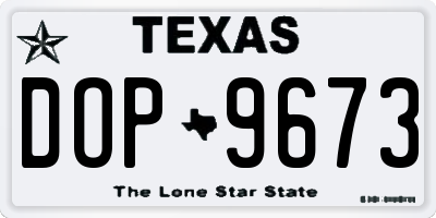 TX license plate DOP9673