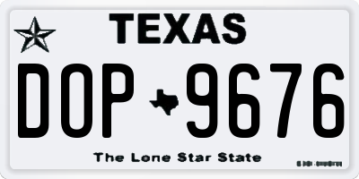 TX license plate DOP9676
