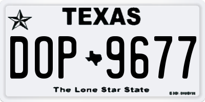 TX license plate DOP9677