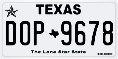 TX license plate DOP9678