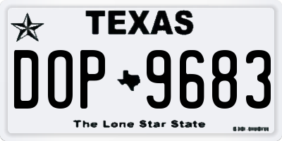 TX license plate DOP9683