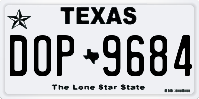 TX license plate DOP9684