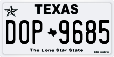 TX license plate DOP9685