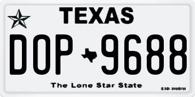 TX license plate DOP9688