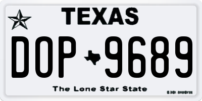 TX license plate DOP9689