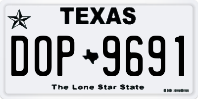 TX license plate DOP9691