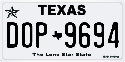 TX license plate DOP9694