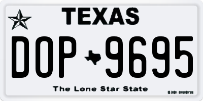 TX license plate DOP9695
