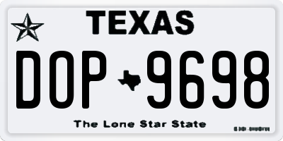TX license plate DOP9698